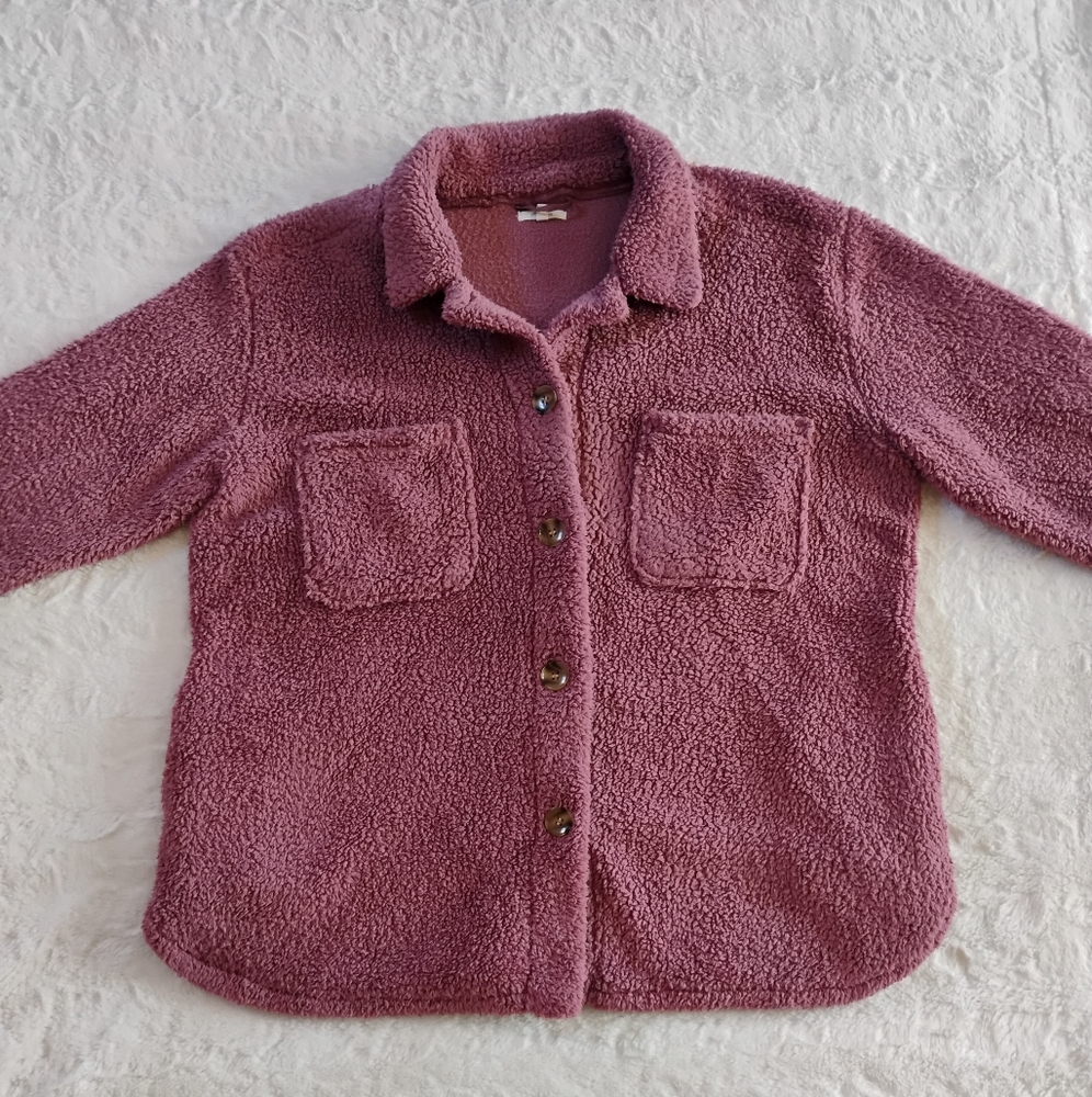 Maurices Button Down Sherpa Shacket